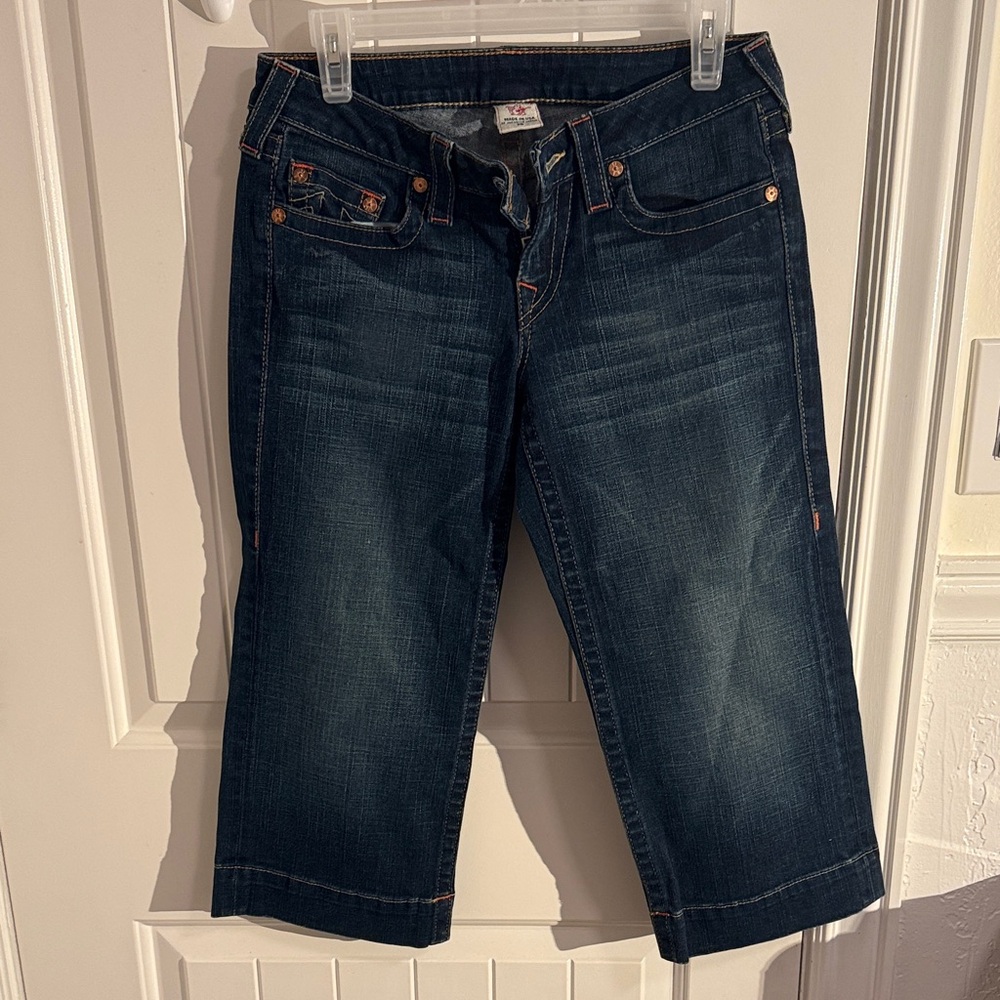True Religion Carmen low-rise flare crop jeans